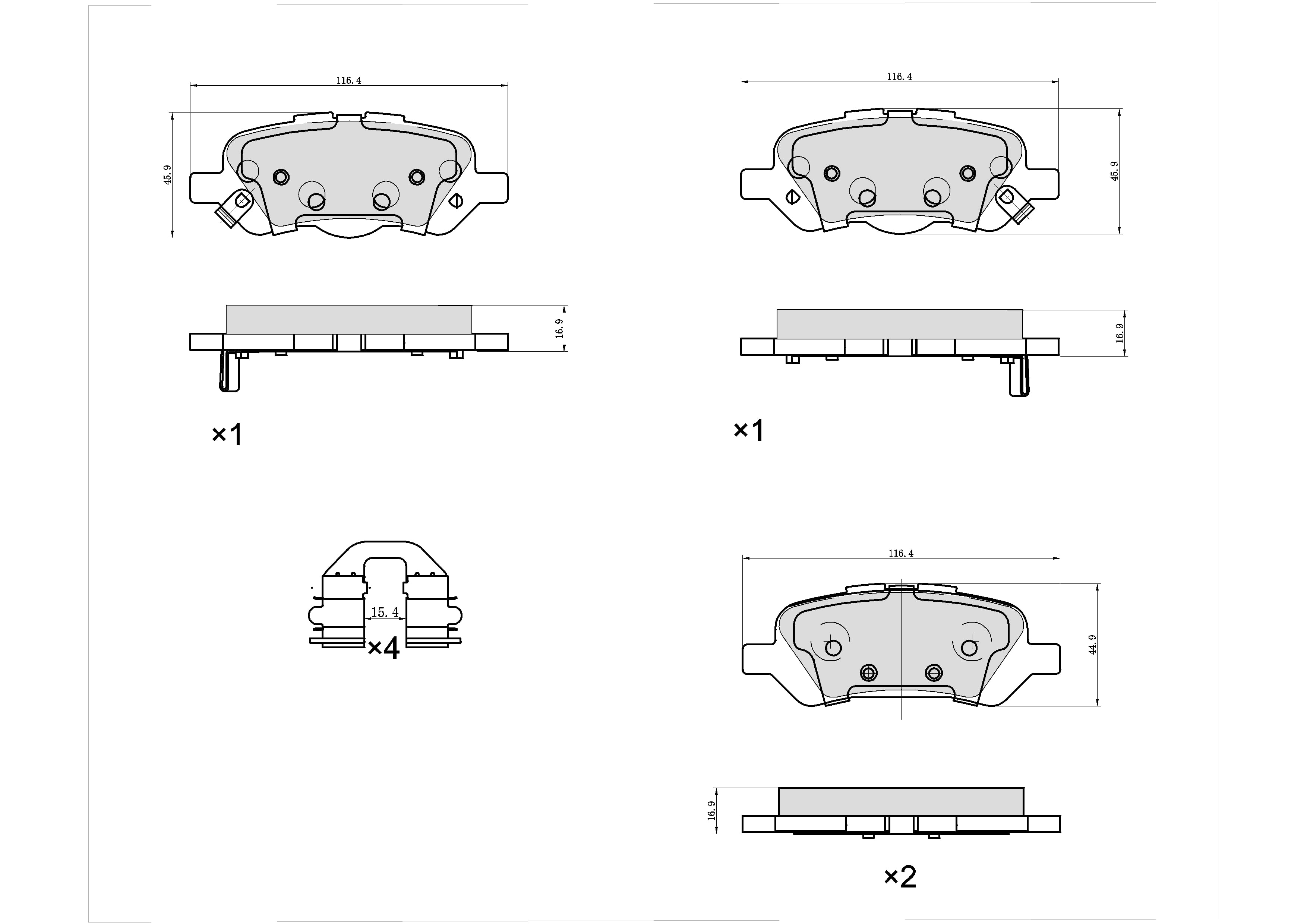 UltraHC 700 Brake Pad Set, Rear HC7.1402.0.C, Toyota Venza 2016-2009