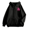 thumbnail image 6 of Cute Hoodies for Women Loose Fit Cancer Awareness Print Zipper Basic Sweatshirt Drawstring Fall Winter Outfits Y2K Clothes Track Jackets with Pockets, 6 of 6