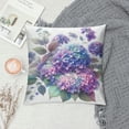 thumbnail image 2 of Flower Throw Pillow Covers Decorative Print Purple Accent Pillow Case Green Leaf Pillowcase Square Velvet Cushion Cover Bed Couch Bedroom Chair Colorful Beige, 2 of 5