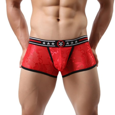 

Panties For Men New Lace Underwear Transparent Air Low Waist Briefs