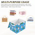 thumbnail image 7 of WOBOGO Cute Cartoon Snowmen Christmas Trees Large Collapsible Storage Box Flip Lid Fabric Decorative Organizer Container Basket with Handles 16.5×12.6×11.8in, 7 of 7