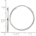 thumbnail image 2 of Beautiful Sterling Silver 1.3mm Hoop Earrings, 2 of 2
