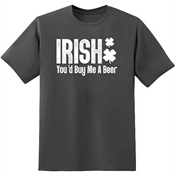RedBarn Unisex Charcoal Half Sleeves Cotton Irish You'd Buy Graphic T Shirt