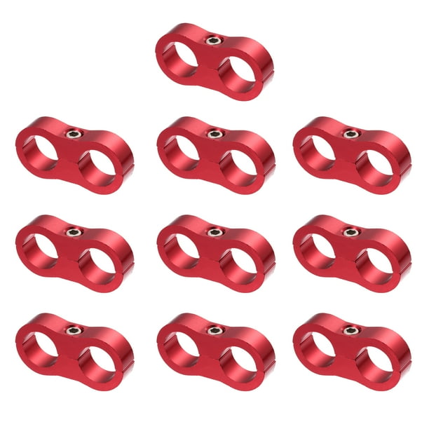 10uds Rojo AN10 19mm Manguera Separador Abrazadera Freno Línea para Coche