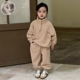 thumbnail image 4 of Godderr Toddler Baby Newborn Sweatshirt Outfits for 2PCS Kids Sweatpants Outfits Tops + Long Pants Warm Winter Long Sleeve Clothes Set for Girls Boys 9M-9Y, 4 of 5