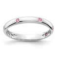 thumbnail image 3 of 14K White Gold Pink Sapphire Ring (0.09Cttw) Ring Size 6.75, 3 of 5