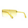 thumbnail image 2 of Colorful Flat Top Half Rim Large Shield 80s Plastic Sunglasses Yellow, 2 of 4