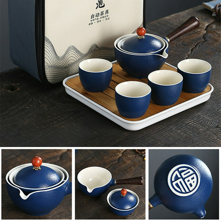 Tea Set Chinese Ceramic Pot Cup Teapot Kung Fu Porcelain Maker Kettle  Kungfu Mini Gongfu 360 Travel Small Rotation 