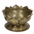 thumbnail image 3 of Brûleur d'encens Lotus en alliage de style vintage en forme de fleur pour décoration intérieure, bronze, 3 of 4