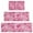 Pink Paisley and, variant on Teal Geometric Boho Pattern Kitchen Rugs Sets Of 3,Kitchen Runner Rugs Non Skid Washable,Decorative Kitchen Floor Mats for Kitchen,Sink,Laundry,17"x30" 17"x47" 17"x59"