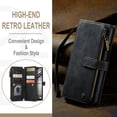 thumbnail image 3 of Allytech Wallet Case for Samsung Galaxy A53 5G, Card Slots + Cash Slot + Zipper Pocket Large Capacity PU Leather Case with Hand Strap, [All-Round Shockproof] Wireless Charging Kickstand Case, Black, 3 of 10