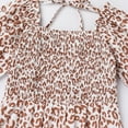 thumbnail image 5 of IBTOM CASTLE Mommy and Me Matching Dresses Floral Printed Ruffled Lantern Sleeves A-Line Long Dress Mom Daughter Matching Outfits 11-12 Years Coffee Leopard, 5 of 8