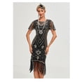 thumbnail image 4 of 1920s Vintage Dress Summer Fringe Beaded Great Gatsby Flapper Evening Dress Party Cocktail Prom, 4 of 7