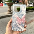 thumbnail image 3 of Butterfly Pink Glitter Laser Fantasy Feather Yarn TPU Case Compatible with iPhone Case (iPhone 12 Pro), 3 of 6