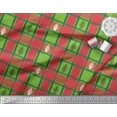 thumbnail image 2 of Soimoi Green Cotton Voile Fabric Plant & Check Printed Craft Fabric by the Yard 42 Inch Wide, 2 of 3