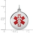 thumbnail image 3 of 925 Sterling Silver Polished Medical Jewelry Pendant Necklace 22.1x19mm Wide Pendant for Women, 3 of 3