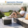 thumbnail image 6 of Gasee 7-Piece Patio Furniture Set,Outdoor Sectional Furniture, All-Weather PE Rattan Wicker Patio Conversation Set,Patio Sofa Set with Glass Table and Ottoman for Patio Garden Poolside,Beige, 6 of 10