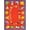 Red, variant on Joy Carpets Kid Essentials ABC Animals (Hebrew Alphabet) 78" x 109" Oval Indoor Area Rug in Color Red