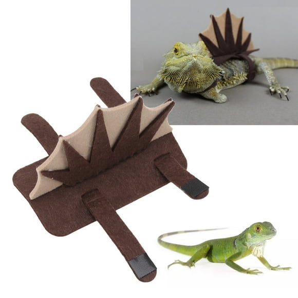 Pet Lizard Outfit, Cute Bearded Dragon Clothes Hook and Loop Design Skin Friendly Dinosaur Shape for for Photo Props S,L