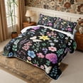 thumbnail image 3 of Manfei Watercolor Floral Leaves Quilt King 3 Pieces,Rustic Flying Butterfly King Coverlet Set,1 Bedspread and 2 Pillowcases, 3 of 7