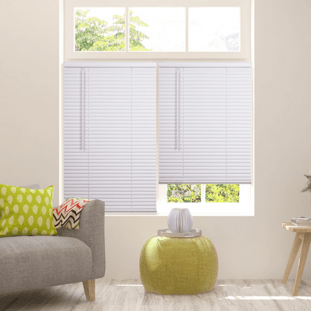 Lotus & Windoware Cordless 1  Vinyl Mini Blind Light Filtering Horizontal Blind  22  Width x 48  Length  White  Smooth