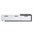 thumbnail image 2 of ACM-91680 - ACME Orion TV Stand, White High Gloss & Rustic Oak, 2 of 7
