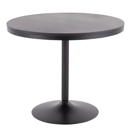 LumiSource Black Steel, Black Wood Dakota Dining Table
