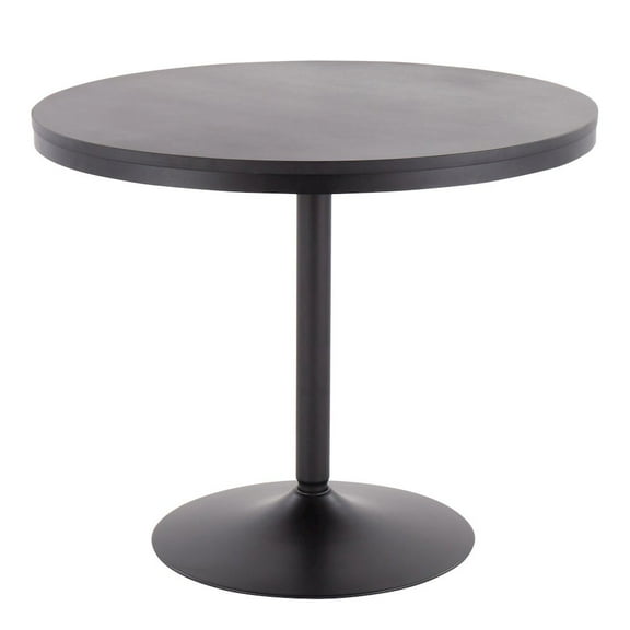 LumiSource Black Steel, Black Wood Dakota Dining Table