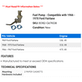 thumbnail image 2 of Fuel Pump - Compatible with 1966 - 1970 Ford Fairlane 1967 1968 1969, 2 of 2