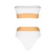 thumbnail image 5 of Hot days, bold styles UTSJKR Two Piece Bandeau Swimsuits for Women Color Block High Waisted Bikini Sets Cheeky Bathing Suits Strapless Swimwear White S, 5 of 9