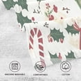 thumbnail image 5 of Yayeee 2 Pack Hand Towels for Bathroom 100% Cotton 16" x 28" Soft Absorbent Kitchen Towel, White Christmas Holly, 5 of 7