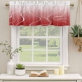 thumbnail image 2 of Red Geometric Curtain Valances for Windows, Kitchen Valance Window Treatments Panel 2 Pack, Modern White Stripe Abstract Distortion Art Rod Pocket Short Curtains for Bathroom Bedroom 60 x 18 Inch, 2 of 8