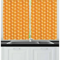 Burnt Orange Curtains 2 Panels Set Autumn Leaves Silhouettes