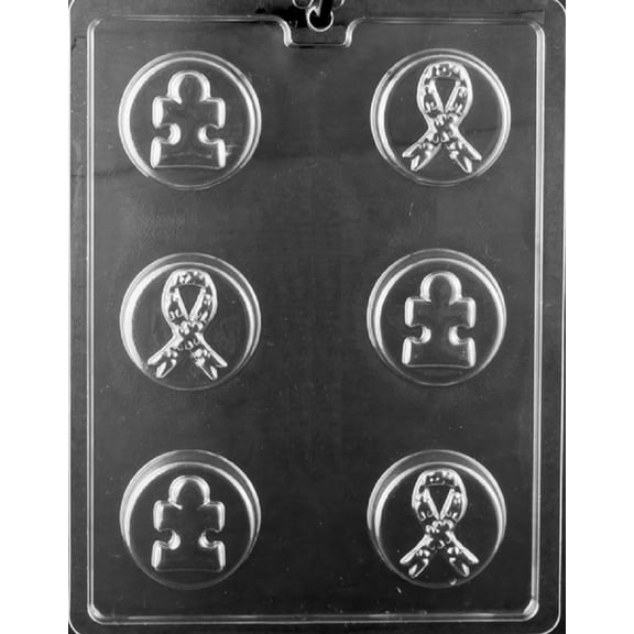 Grandmama's Goodies M258 Ribbon & Puzzle Oreo Cookie Chocolate Candy Soap Mold with Exclusive Molding Instructions