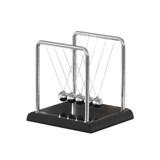 Wosthever Péndulo de metal con forma de cuna para la oficina, juguete de ciencia física Decoración del hogar negro