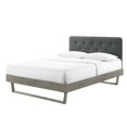 thumbnail image 1 of Platform Bed Frame, Twin Size, Wood, Grey Gray, Modern Contemporary Urban Design, Bedroom Master Guest Suite, 1 of 10