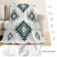 thumbnail image 5 of Turquoise Aztec Blanket Soft Cozy Warm Throw Blanket for Couch, Plush Fuzzy Flannel Fleece Blankets for Sofa, Bohemian Southwest Neutral Aesthetic Bed Blankets Lightweight Gifts for Women, 40"x50", 5 of 9