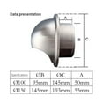 thumbnail image 2 of Rejilla de ventilación de acero inoxidable de 100/150 mm, 2 of 9