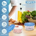 thumbnail image 3 of 10Pcs Freezer Storage Containers Plastic Small Food Container Stackable Travel Soup Bowl with Sealing Lid Microwave Safe for Refrigerator, 3 of 10