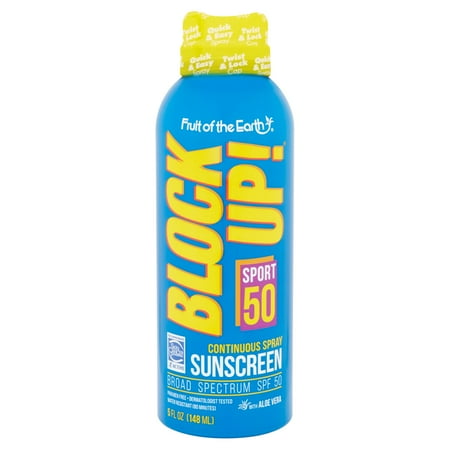 Fruit of the Earth Block Up! Sport 50 Continuous Spray Sunscreen, SPF 50, 6 fl oz