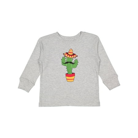 

Inktastic Cactus with a Mustache and Sombrero Cindo De Mayo Gift Toddler Boy or Toddler Girl Long Sleeve T-Shirt