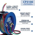 thumbnail image 3 of Cyclone Pneumatic CP3100 1/4" x 100' Dual-Hose Twin Welding Welder Reel, 3 of 6