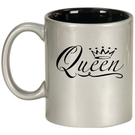 Queen Fancy Ceramic Coffee Mug Tea Cup Gift (11oz Silver)
