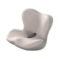 thumbnail image 4 of Almohadilla antideslizante para coche, soporte lumbar para el hogar, cojín de respaldo de asiento de espuma viscoelástica Gris beige, 4 of 9