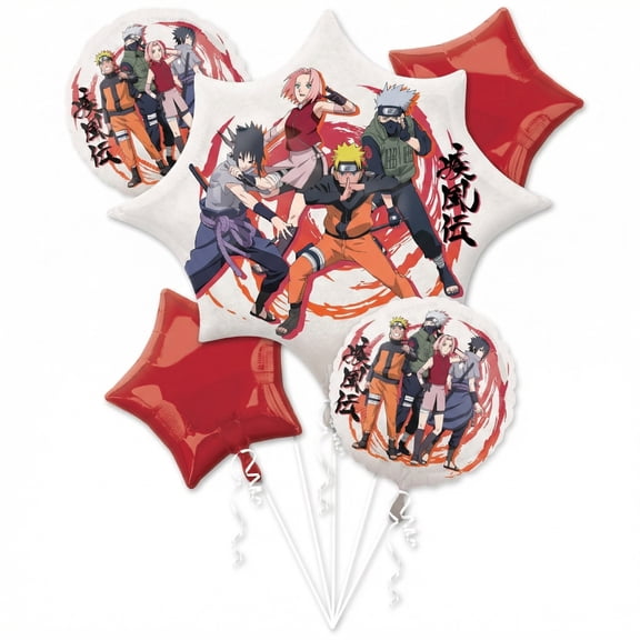 Naruto Foil Balloon Bouquet Birthday Party Decorations 5 Count