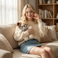 thumbnail image 5 of 7.9in Calico Cat Plush Toy, Three Color Kitty Stuffed Animal, Cartoon Pudding Cat Doll, Soft Feline Character, Decorative Animal Pillow, Gift for Cat Lovers, Soft Fabric, 5 of 6