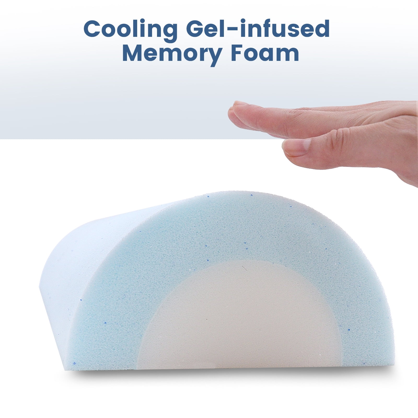 2Pcs Half Moon Bolster for Head, Knees,Ankle Support, Leg Elevation Cushion - Back, Lumbar, Neck Pain Relief,Semi Roll Gel Foam Pillow for Back and Side Sleepers -Chair Seat Pillow