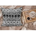 thumbnail image 2 of Modern Fluffy Throw Pillow Cushion Cover, Geometric Design with Modern Hippie Zig Zags Triangles Squares Print, Decorative Square Accent Pillow Case, 26" x 26", Black and White, by Ambesonne, 2 of 5