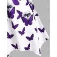 thumbnail image 4 of Top de Talla Extra de Halloween con Estampado de Mariposa Rosegal Mangas largas de talla grande, 4 of 5