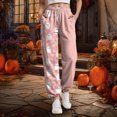 thumbnail image 5 of TOWED22 Halloween Baggy Sweatpants for Women Trendy Print Joggers Casual Loose Fall Drawstring Sweat Pants Fashion Clothes(Pink,XL), 5 of 7